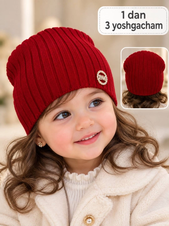 Bolalar uchun trikotaj qalpoq, paxta tolali, elastik, mavsumiy, unisex - 
