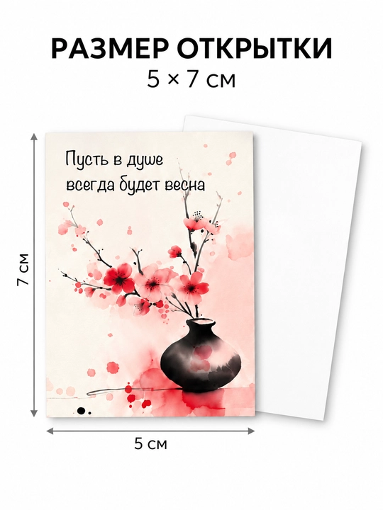 Открытки к 8 Марта 5×7 см, 5 шт, мини-открытки для подарка, выбор дизайна