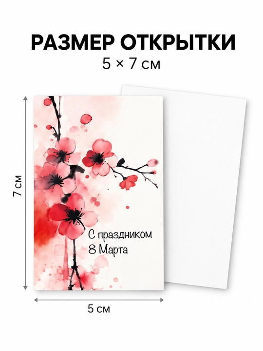 Открытки к 8 Марта 5×7 см, 5 шт, мини-открытки для подарка, выбор дизайна