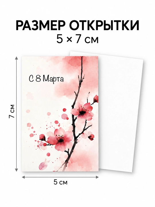 Открытки к 8 Марта 5×7 см, 5 шт, мини-открытки для подарка, выбор дизайна