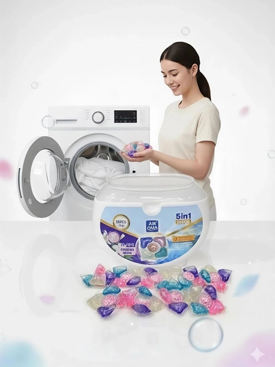Kir yuvish uchun kapsulalar AIROMA 5in1 Discs 50 dona Gardenia Ocean