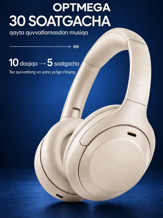 Simsiz quloqchin Bluetooth – to‘liq o‘lcham, mikrofonli, SD karta va radio C2235