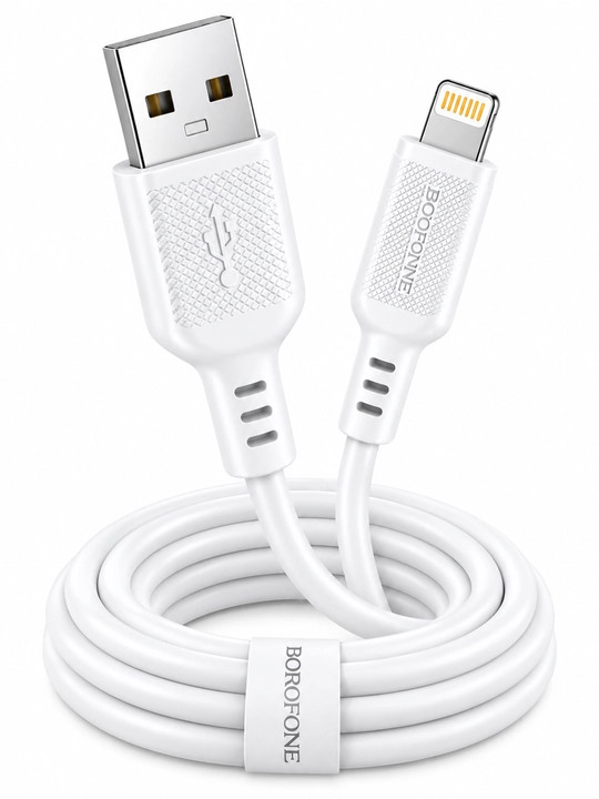 Кабель BOROFONE BX111 Lightning для зарядки телефона 2.4A белый 1 м