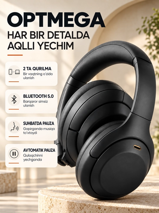Simsiz quloqchin Bluetooth – to‘liq o‘lcham, mikrofonli, SD karta va radio C2235