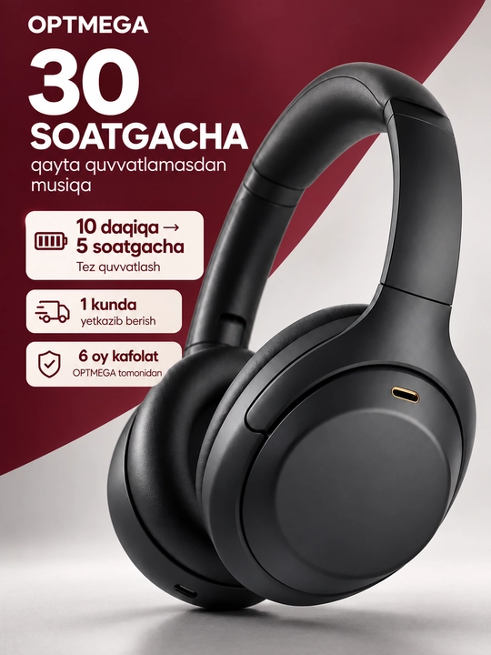 Simsiz quloqchin Bluetooth – to‘liq o‘lcham, mikrofonli, SD karta va radio C2235