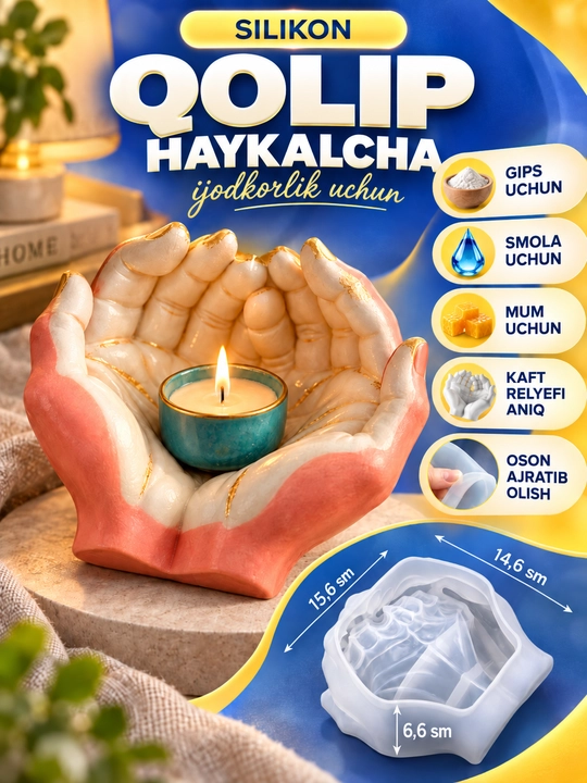 Gips, smola va mumdan haykalchalar uchun silikon qolip, mold