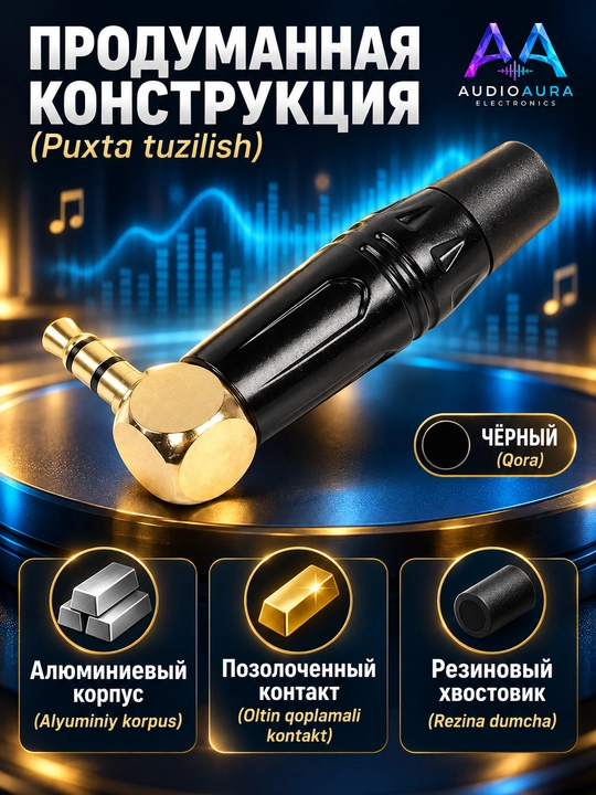 6.35 mm jack audio shtekerlar, mono TS, to‘g‘ri va 90° burchakli, qora / qizil variantlar