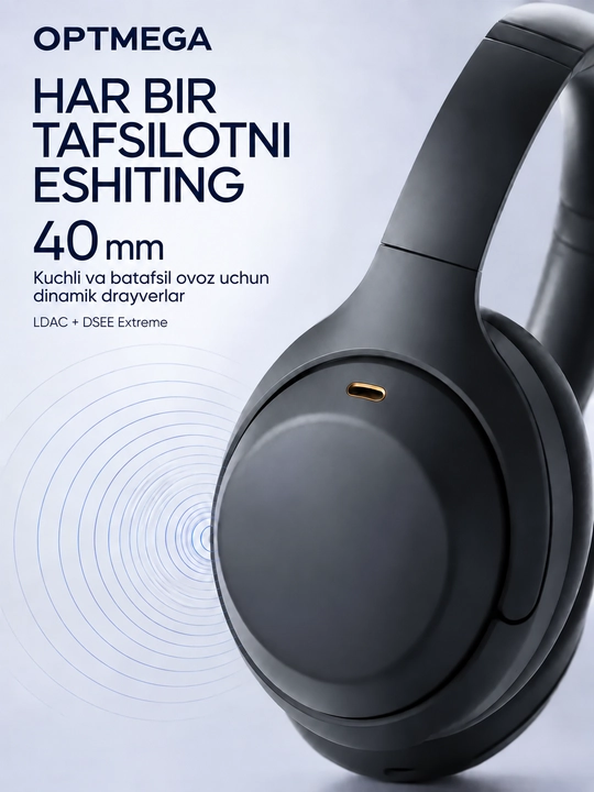 Simsiz quloqchin Bluetooth – to‘liq o‘lcham, mikrofonli, SD karta va radio C2235