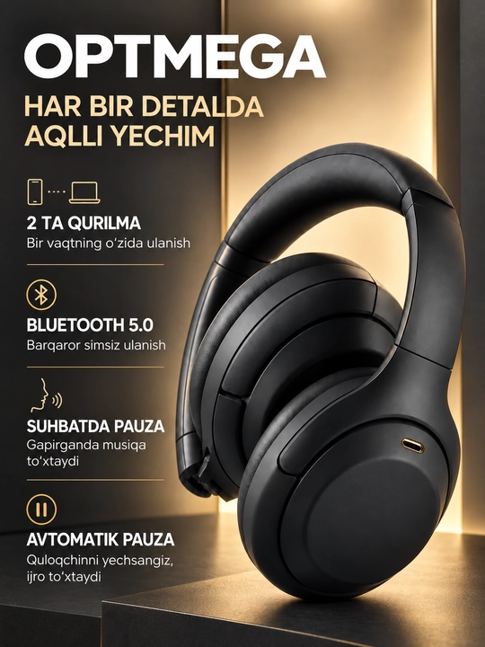 Simsiz quloqchin Bluetooth – to‘liq o‘lcham, mikrofonli, SD karta va radio C2235