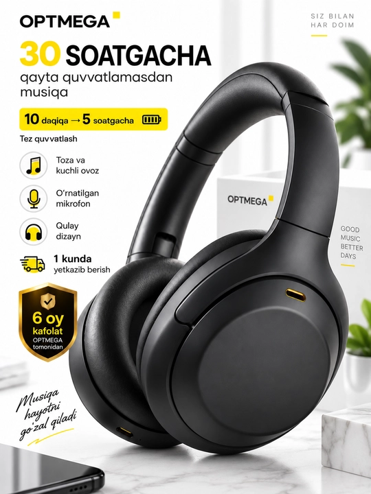 Simsiz quloqchin Bluetooth – to‘liq o‘lcham, mikrofonli, SD karta va radio C2235