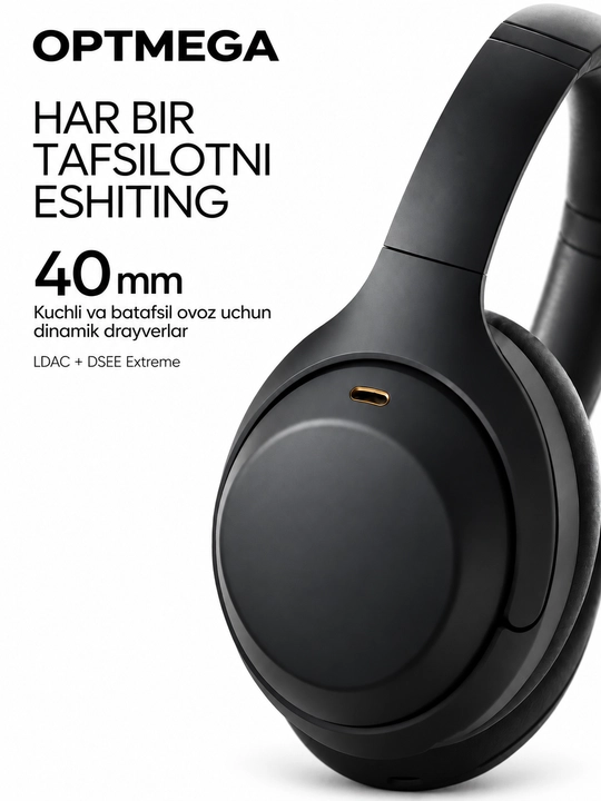 Simsiz quloqchin Bluetooth – to‘liq o‘lcham, mikrofonli, SD karta va radio C2235