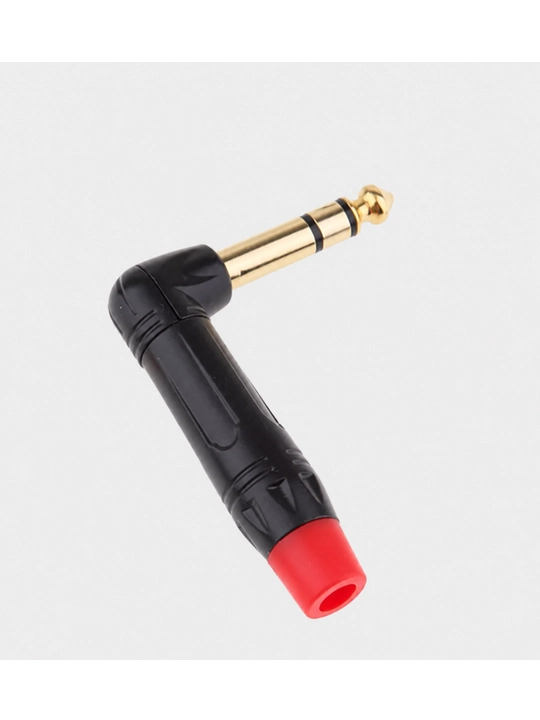 6.35 mm jack audio shtekerlar, mono TS, to‘g‘ri va 90° burchakli, qora / qizil variantlar