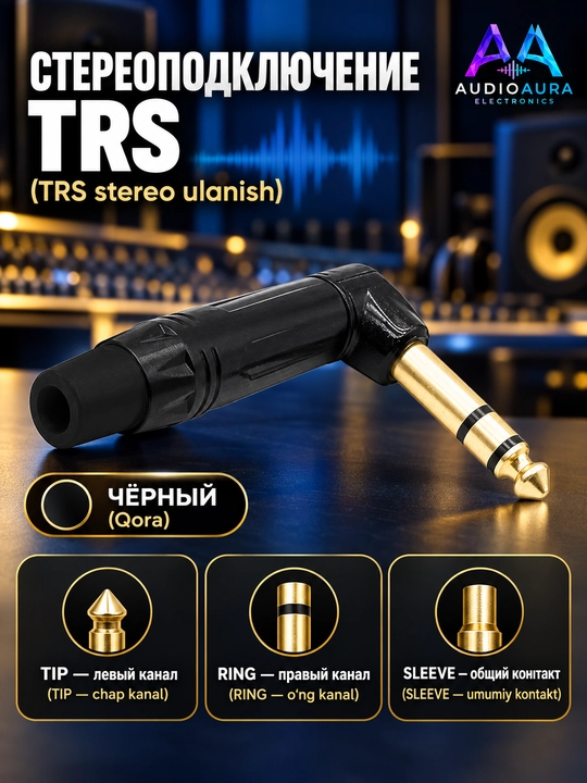 6.35 mm jack audio shtekerlar, mono TS, to‘g‘ri va 90° burchakli, qora / qizil variantlar