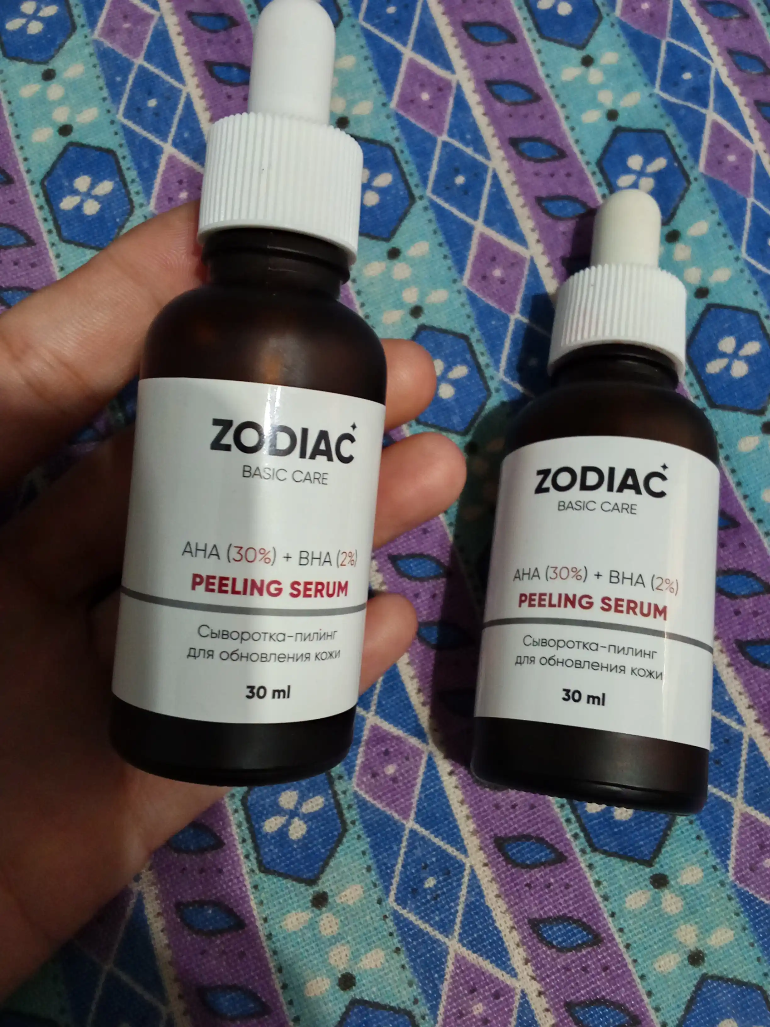 ZODIAC yuz terisi uchun zardob, kislota piling, AHA 30%, BHA 2%, zardob, namlovchi, 30 ml