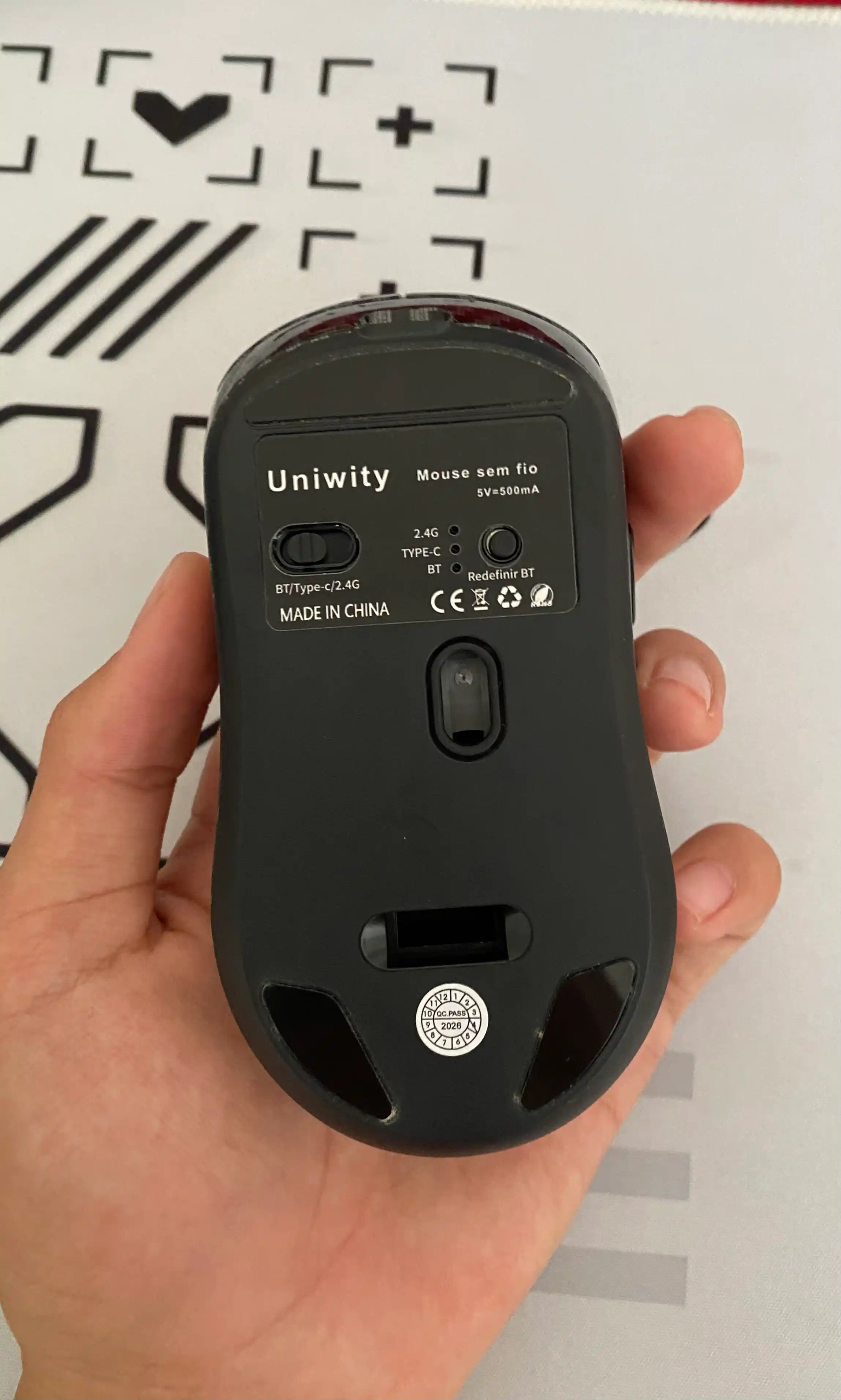 Трехрежимная мышь Bluetooth 5.2, 2.4G USB и Type-C, 6400 DPI, 50 г