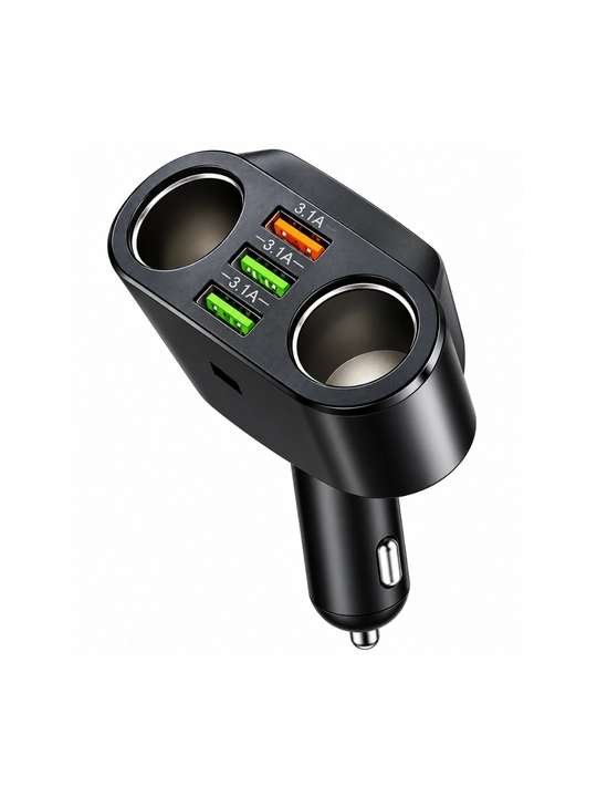 5 in 1 avtomobil adapteri, USB va Type-C quvvatlash, 12–24V