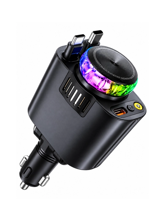 5 in 1 avtomobil adapteri, USB va Type-C quvvatlash, 12–24V
