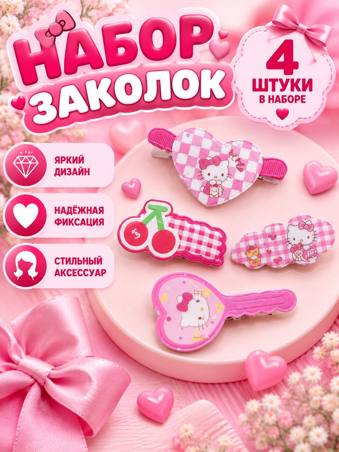 Набор детских заколок для волос - 