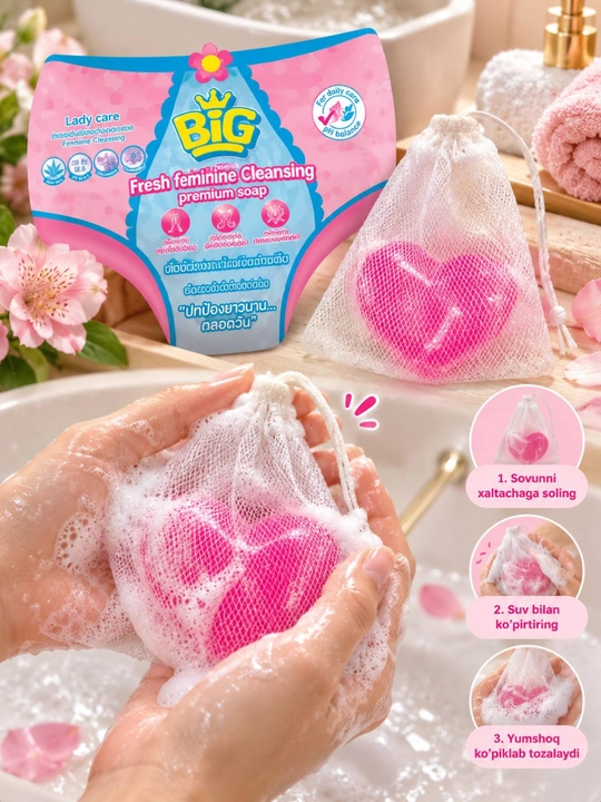 Intim sovun, ayollar gigiyenasi, feminine cleansing, Aloe Vera, Vitamin E, Collagen, pH