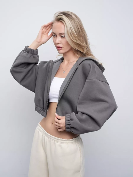 Ayollar uchun hudi, oversize ZIP xudi, ichi junli xudi