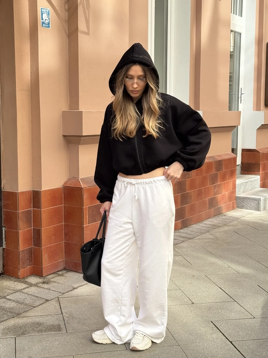 Ayollar uchun hudi, oversize ZIP xudi, ichi junli xudi