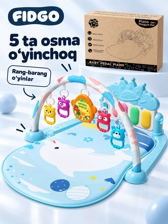 Развивающий коврик, 5 в 1, музыкальный коврик для малышей, игрушки для развития
