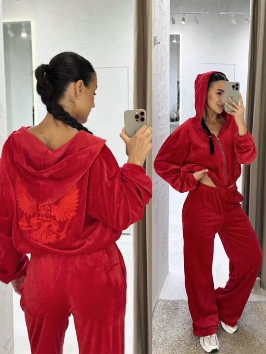 Женский велюровый спортивный двойка - 