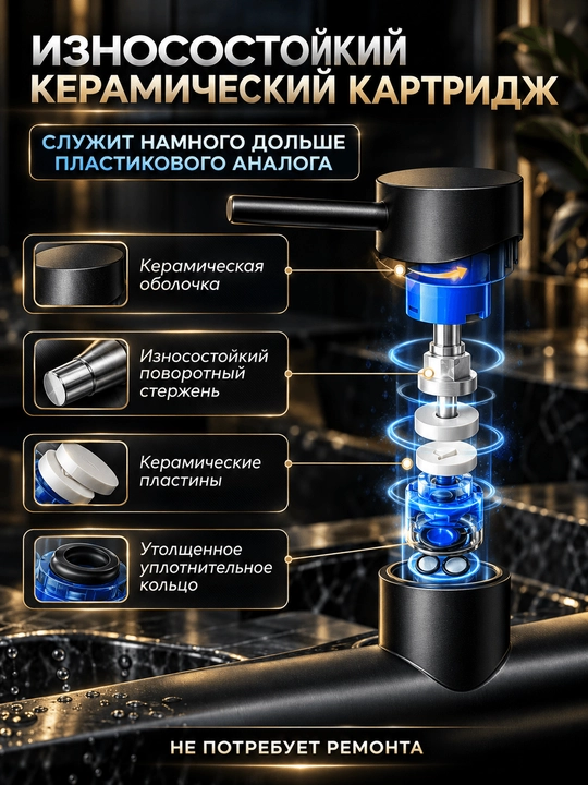 Aralashtirgich oshxona va vanna rakovinasi uchun, 3 rejim, aylanuvchi FAUCETS
