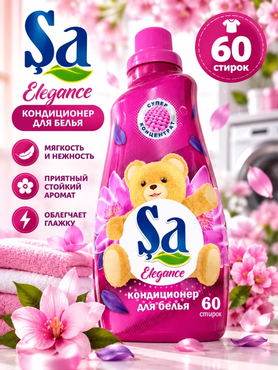 Кондиционер для белья Şa Supreme, 60 стирок, мягкость, свежесть, приятный аромат - 