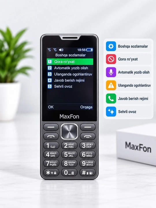 Maxfon S26 classic 1300 mAh batareka. avtozapis. gaplashganda ovoz o'zgartirish bor