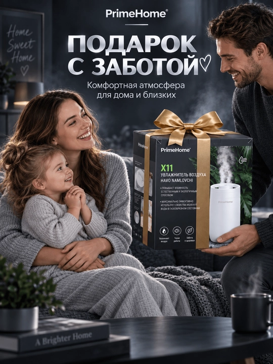 Увлажнитель воздуха ультразвуковой X11, 3 л, USB, 30 ч работы, верхний залив