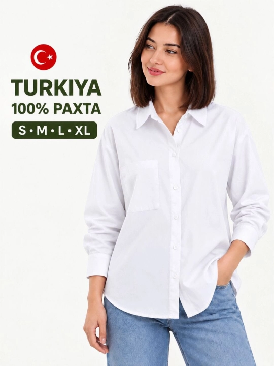 Рубашка женская, рубашка, с длинным рукавом, Турецкая, женская рубашка, размеры S-XL