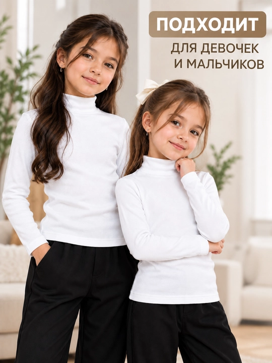 Водолазка детская белая, 7-12 лет