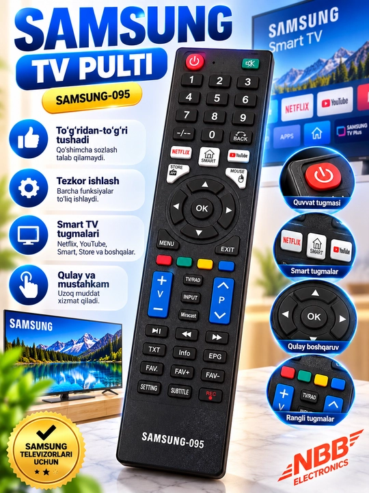 Samsung televizorlari uchun Pult, TV Pult, Smart TV Pult - 