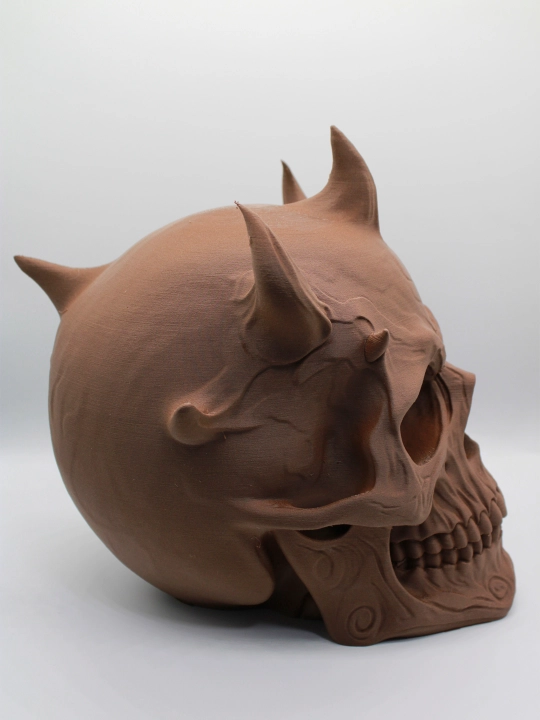 Подставка для наушников Череп Демона / 3D-держатель с рогами, декор для стола - 