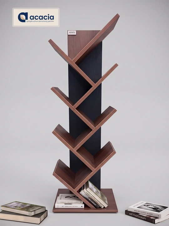 Полка для книг, в форме ёлки, ACACIA, ЛМДФ, 103×35×20 см
