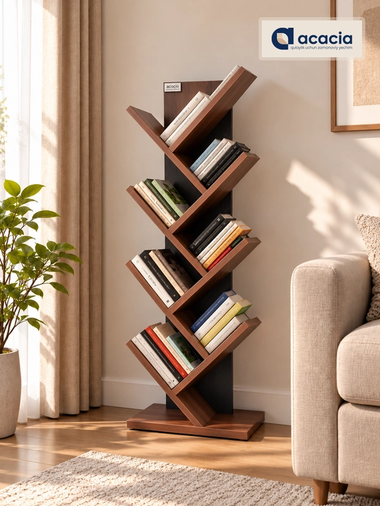 Полка для книг, в форме ёлки, ACACIA, ЛМДФ, 103×35×20 см