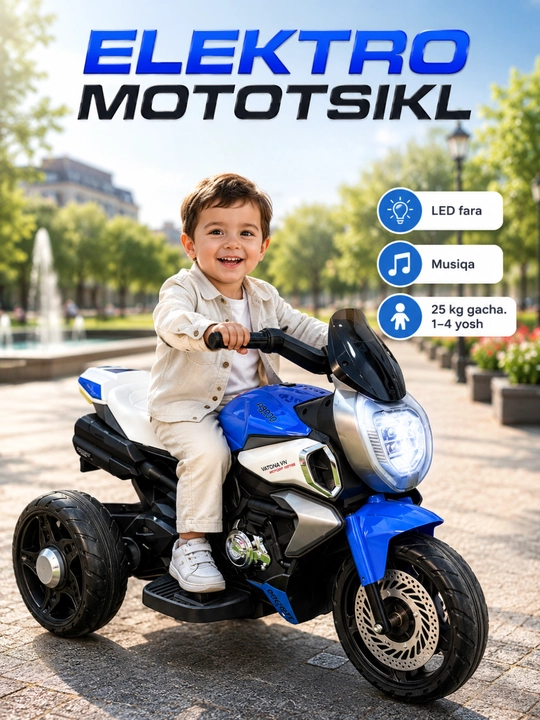 Akkumulyatorli bolalar elektr mototsikli - 