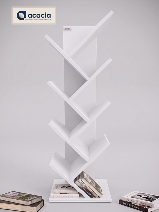 Полка для книг, в форме ёлки, ACACIA, ЛМДФ, 103×35×20 см