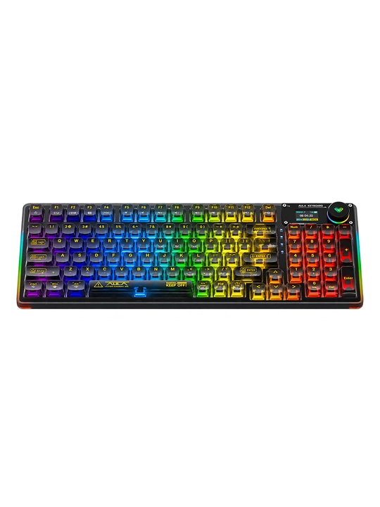 AULA F98 Pro V3 klaviatura, mexanik, simsiz, RGB yoritish, ekran, aylantirgich