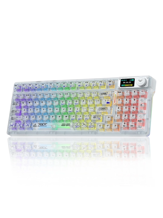 AULA F98 Pro V3 klaviatura, mexanik, simsiz, RGB yoritish, ekran, aylantirgich