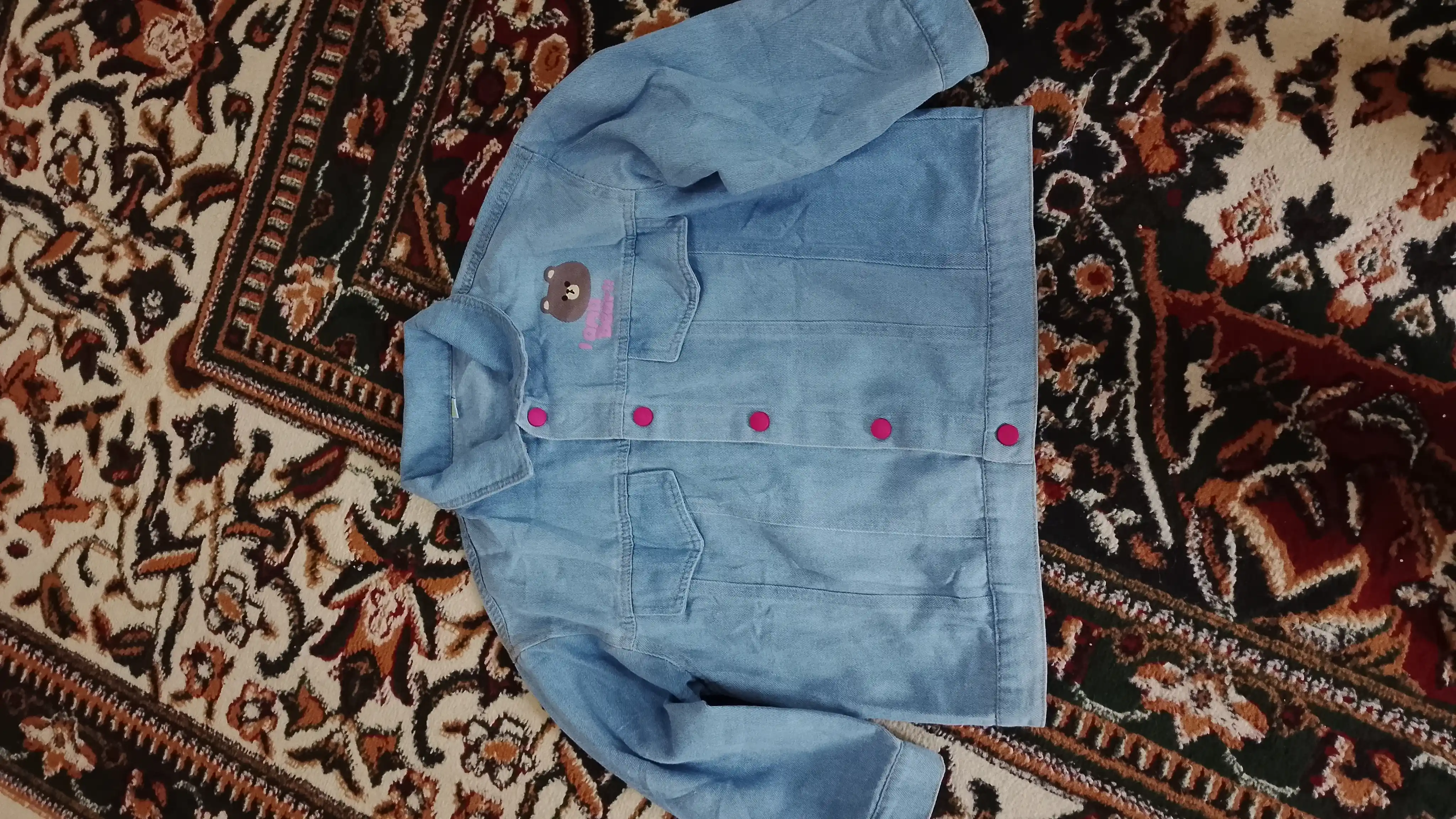 Qizlar uchun jinsi kurtka, denim, bolalar kiyimi, bahor-kuz mavsumi uchun