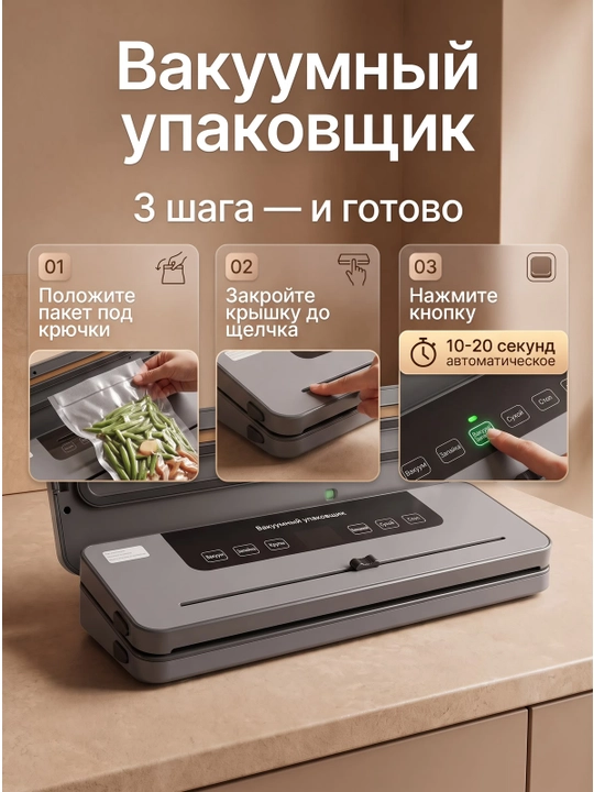 Quruq va ho'l mahsulotlar uchun avtomatik vakuumli qadoqlash mashinasi