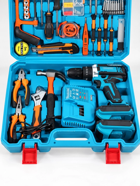 Makita Akkumulyatorli Drel-Shurupovyort, 12V, 24 va 54 Predmetli To‘plam, 2 Akkumulyatorli