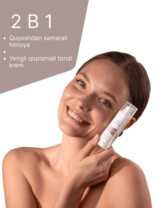 Geltek Mineral Tone-Up SPF 50+ tusli Pink Ivory quyoshdan himoyalovchi krem