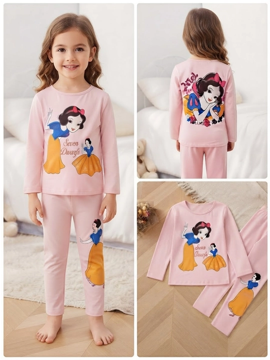 Qizlar uchun pijama, ikki qisimili uy kostyumi, 100% paxta - 