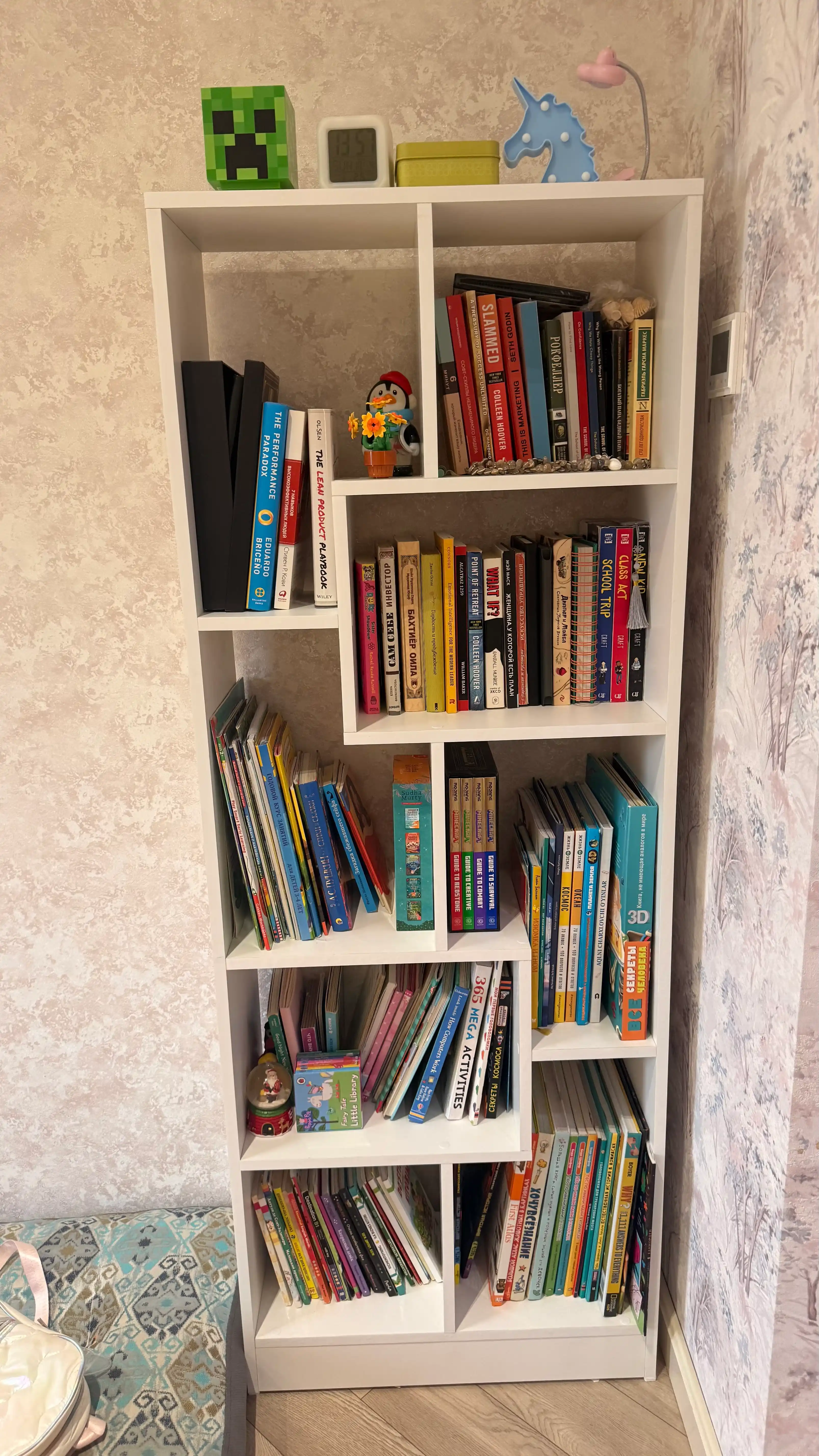 Стеллаж для книг JAMBO полка для дома, из качественного ЛДСП (Россия), полностью собранный
