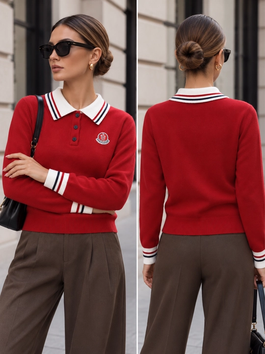 Ayollar svitrlari kuz, qish, bahor uchun standart o'lchamda, tugmali - 