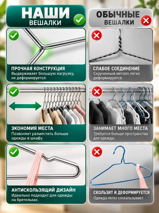 Вешалки для верхней одежды и брюк, пластиковые, металлические, разноцветные 1, 5, 10, штук