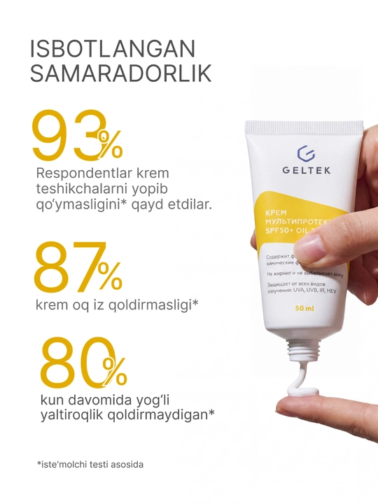 Гельтек Крем Мультипротектор SPF50+ oil free